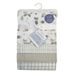 Koala Baby 4 Pack Flannel Receiving Blankets in assorted neutral animal and geometric prints, packaged with ribbon.