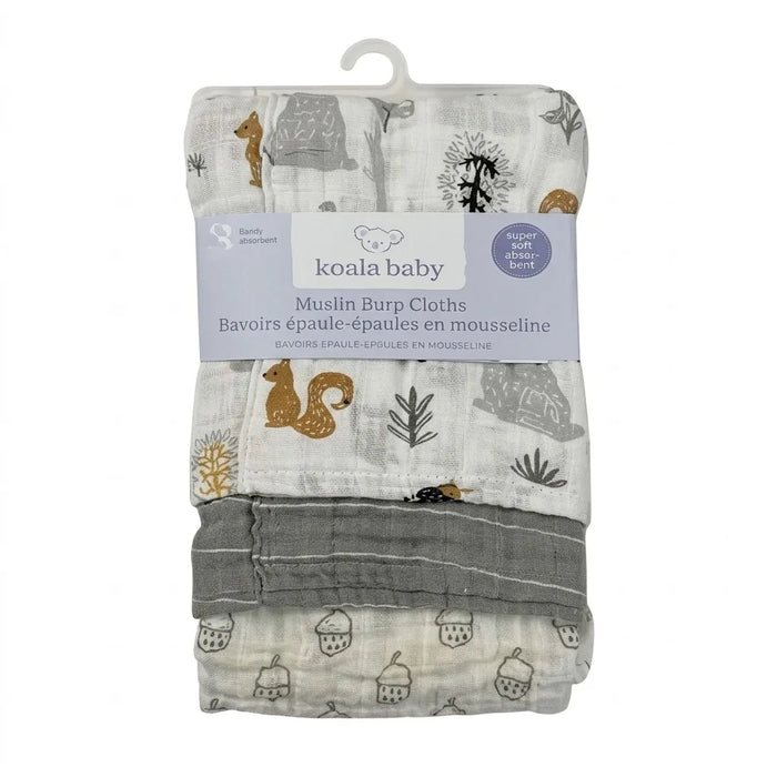 Koala Baby 3-Pack Muslin Burp Cloths