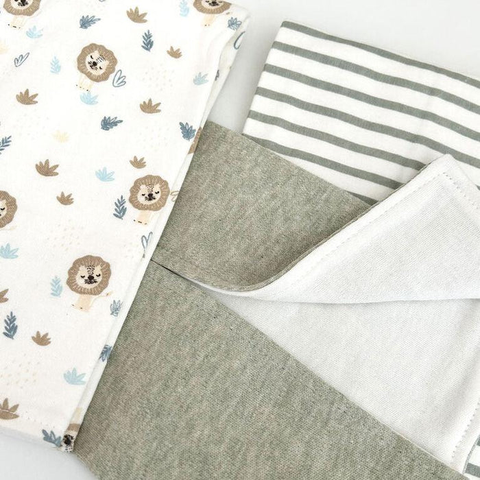 Koalababy - Koala Baby – 3-Pack Soft Jersey Burp Cloths (Lions & Elephants Prints)