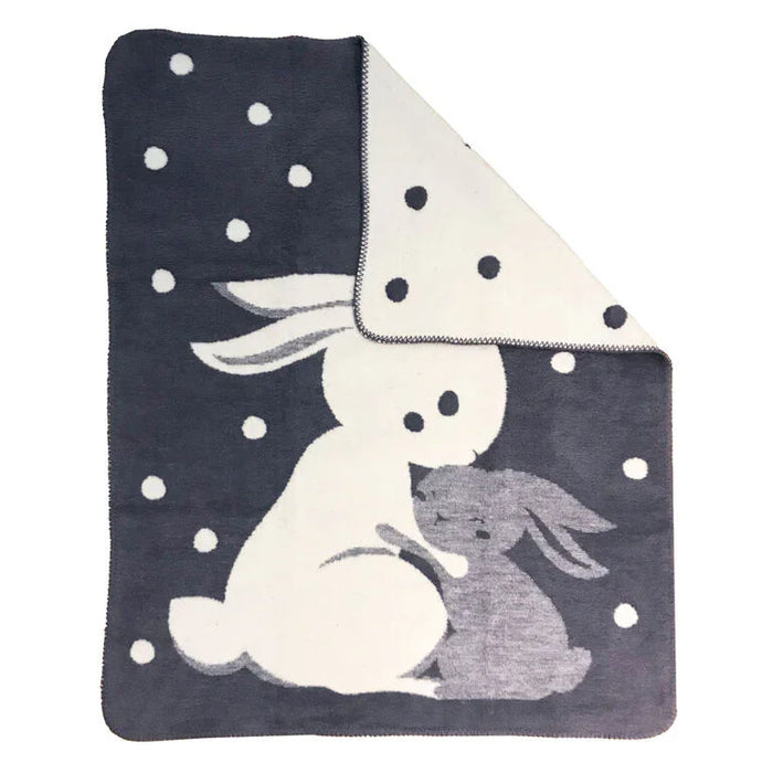 Koalababy - Koala Baby – Jacquard Knit Blanket (Taupe Grey Fox & Cream Grey Bunny)