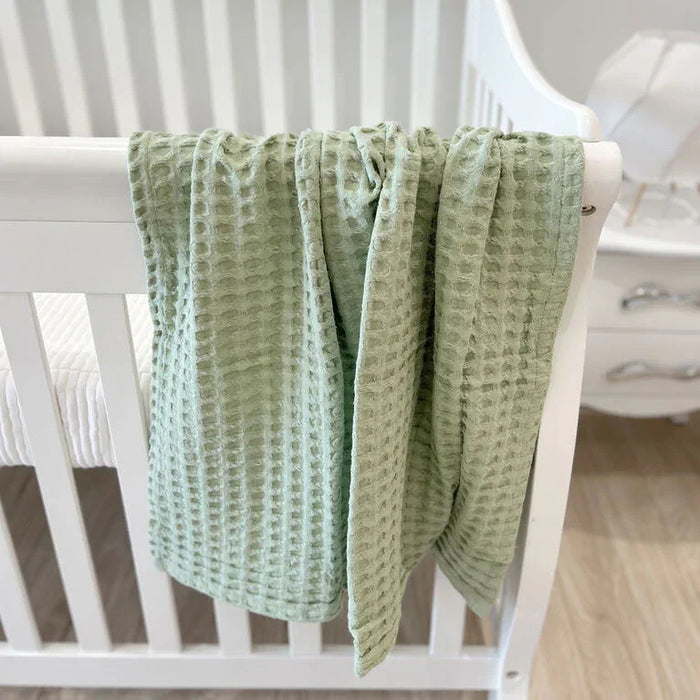 Koalababy - Koala Baby – Muslin Ottoman Weave Blanket (Sage & Ivory)