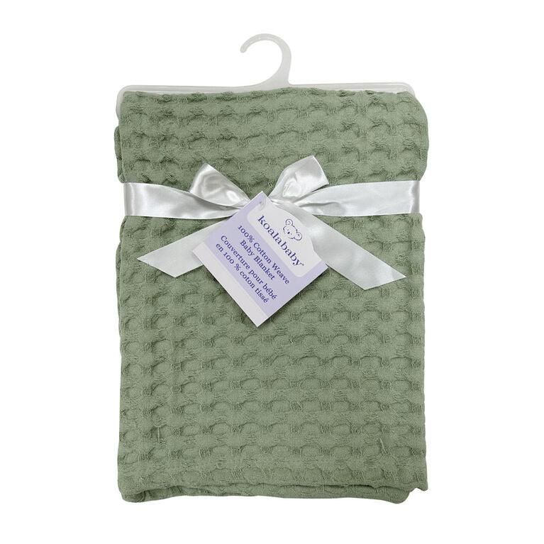 Koalababy - Koala Baby – Muslin Ottoman Weave Blanket (Sage & Ivory)