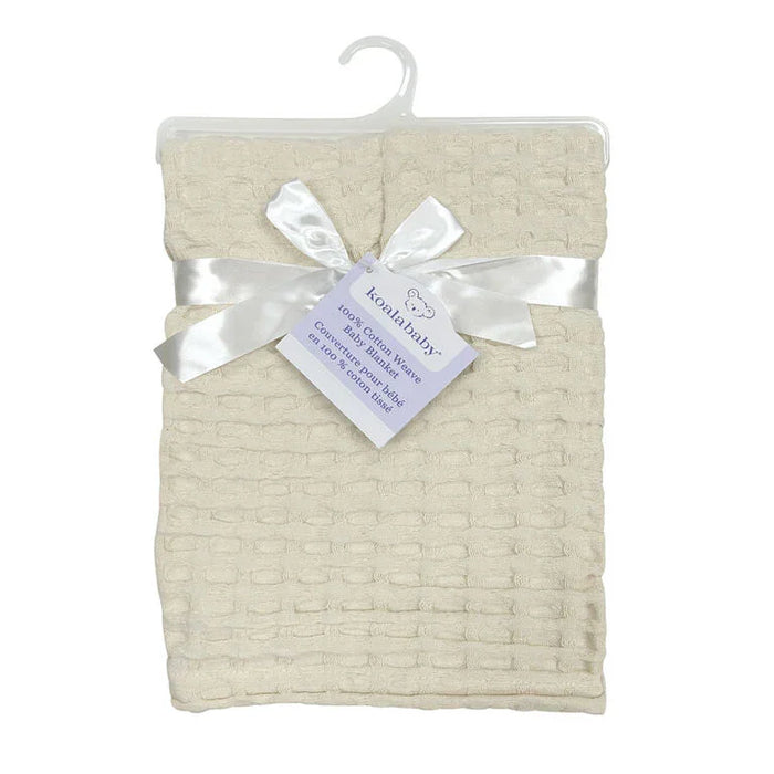 Koalababy - Koala Baby – Muslin Ottoman Weave Blanket (Sage & Ivory)