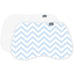 Baby burp pads set with blue chevron pattern and white trim, soft baby essentials