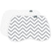 Set of baby burp pads with grey chevron pattern and white background, nursery accessory