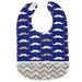 Kushies Cleanbib waterproof baby bib in Navy Mustache print