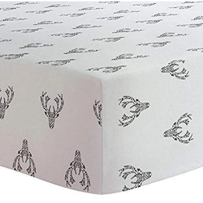 Kushies® - Kushies Fitted Crib Sheet - Black & White Deers