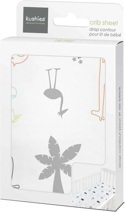 Kushies® - Kushies S730-201 Percale Crib Sheets - Jungle Animal