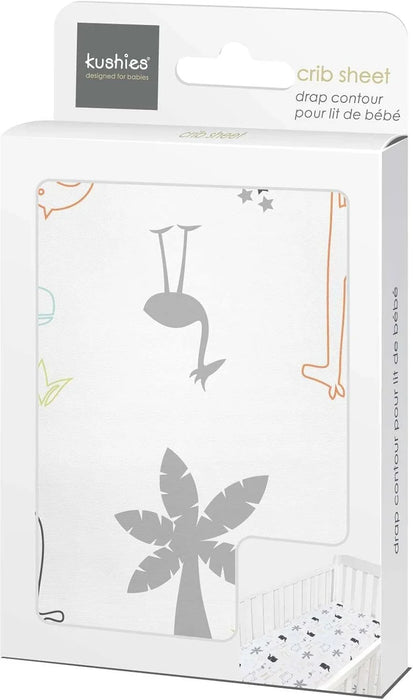 Kushies® - Kushies S730-201 Percale Crib Sheets - Jungle Animal