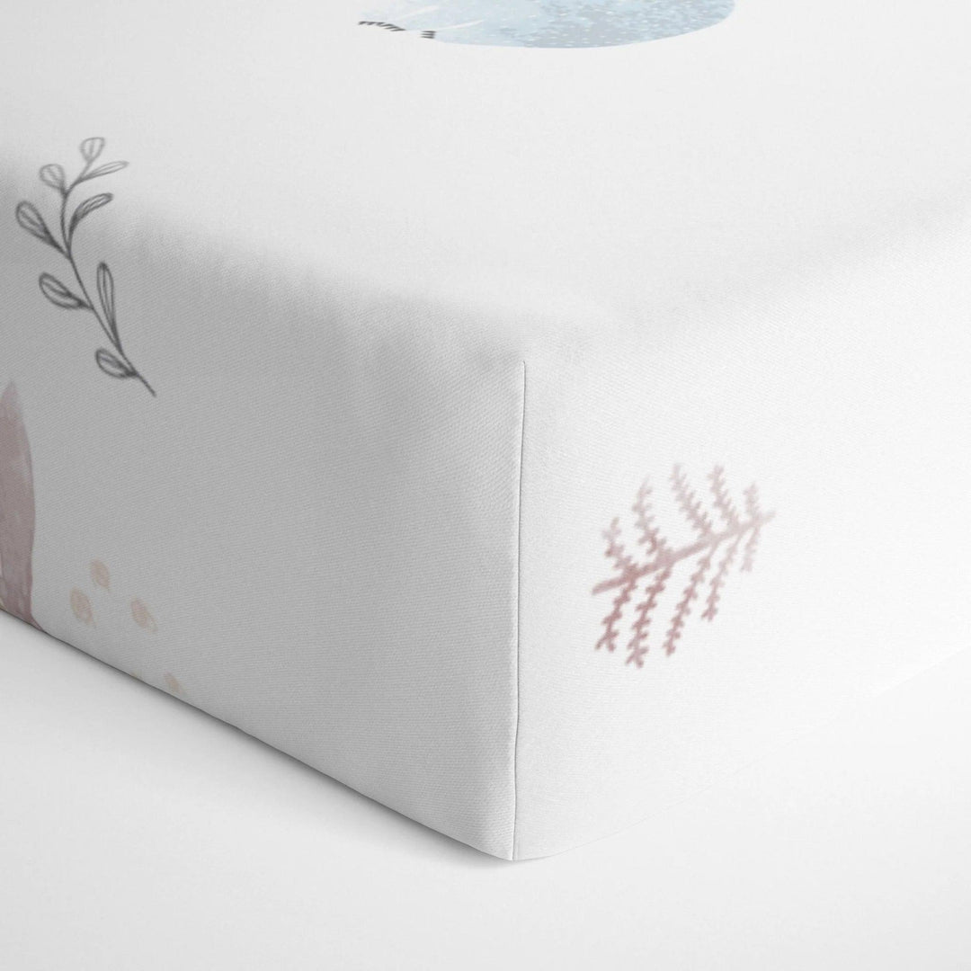 Kushies® - Kushies S730-216 Percale Crib Sheets - Forest Animals