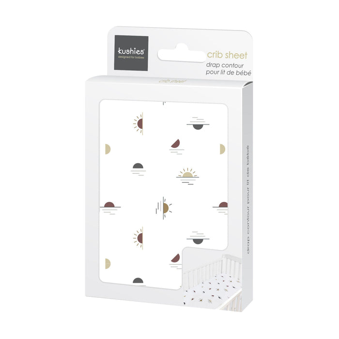 Kushies® - Kushies S730-221 Percale Crib Sheets - Watercolour Sun