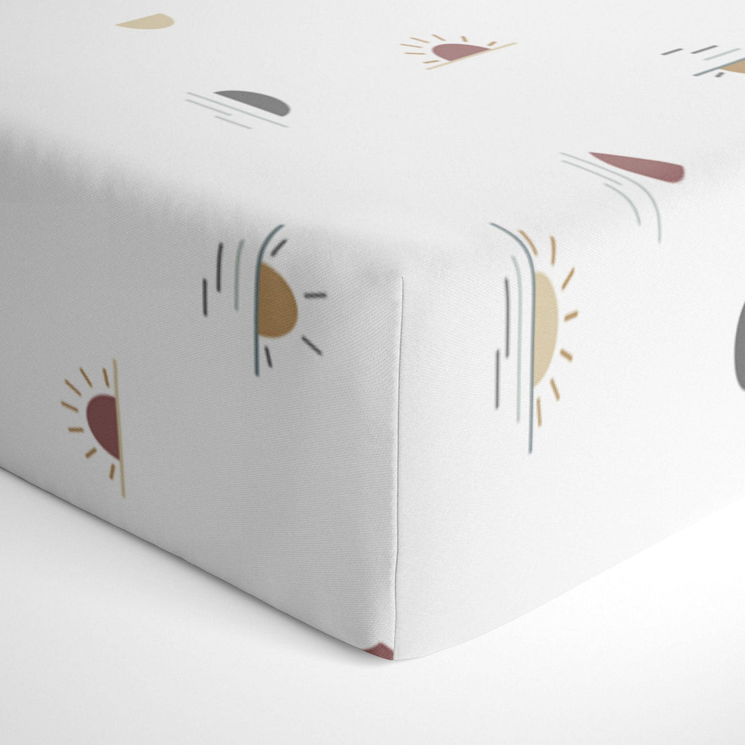 Kushies® - Kushies S730-221 Percale Crib Sheets - Watercolour Sun