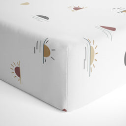 Kushies® - Kushies S730-221 Percale Crib Sheets - Watercolour Sun