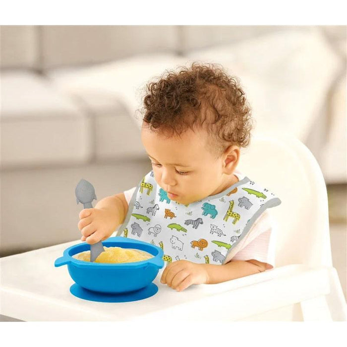 Kushies® - Kushies Silibowl Bowl & Spoon - Mineral Blue