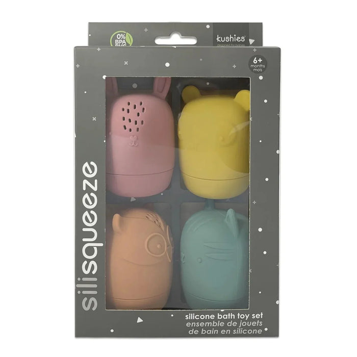 Kushies® - Kushies Silisqueeze | Silicone Bath Toy Set | 4pc