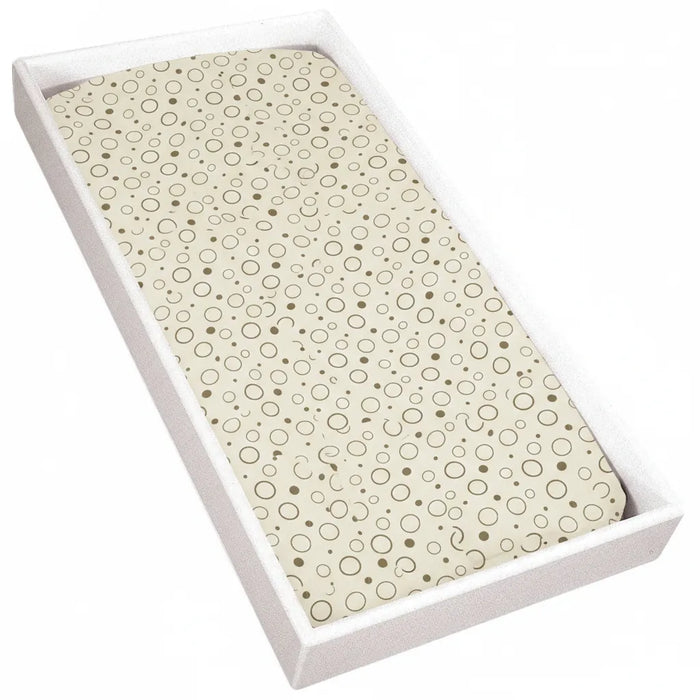 Natural color baby change pad cover with bubble circle pattern in white tray