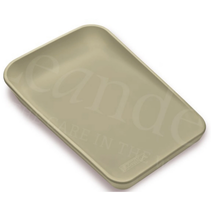 Leander Matty baby changing waterproof mat in beige shown on a white background.