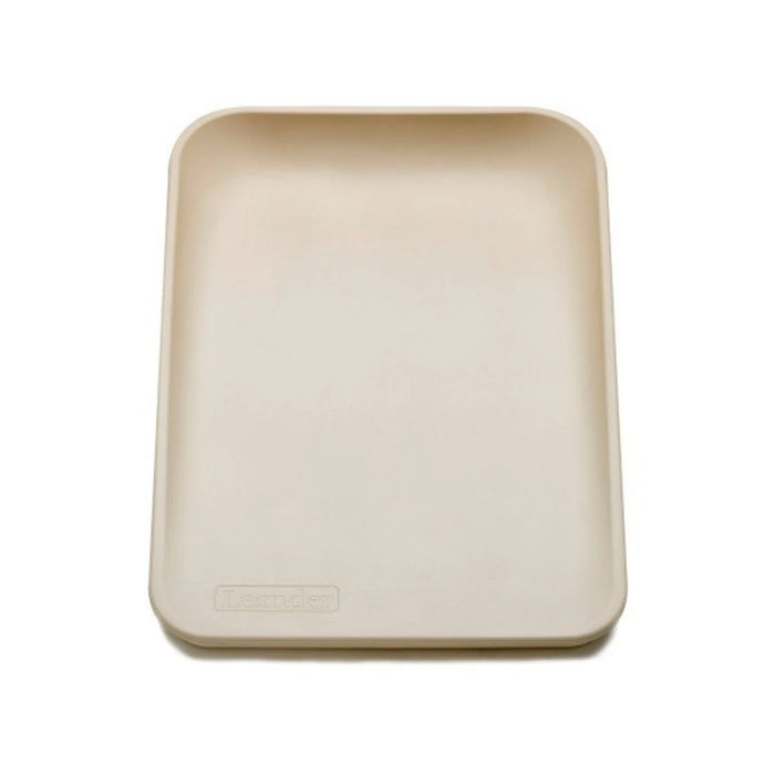 Leander Matty baby changing waterproof mat in beige shown on a white background.