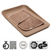Leander Matty baby changing waterproof mat in taupe, displayed with a matching towel on top.