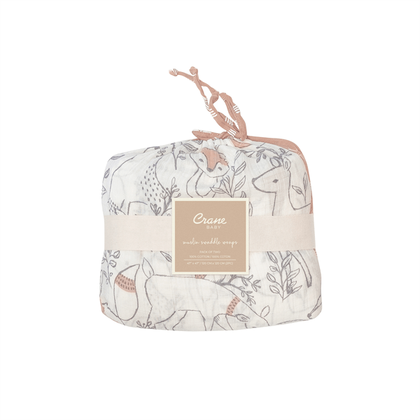 Crane Ezra Baby Cotton Muslin Swaddle Blankets - 2 Pack