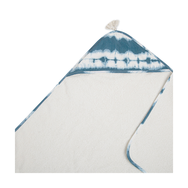 Crane Caspian Baby Hooded Towel - Blue Tie-Dye