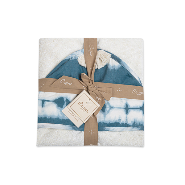 Crane Caspian Baby Hooded Towel - Blue Tie-Dye
