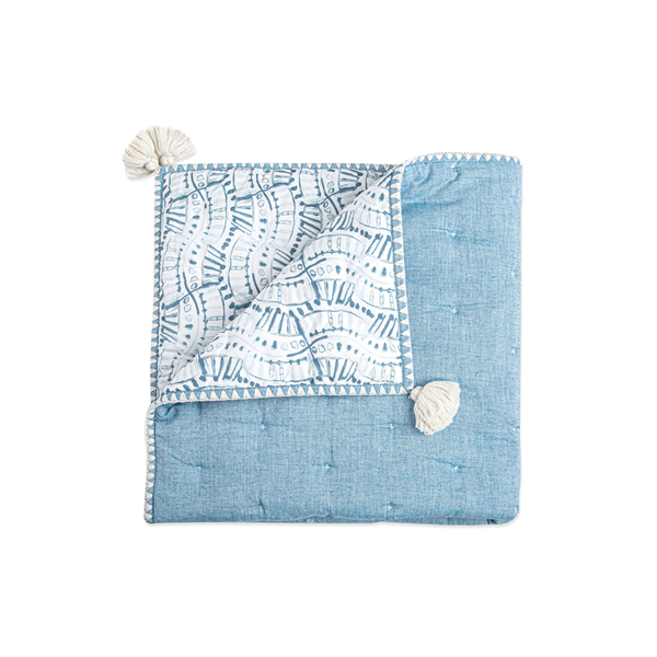 Crane Baby Quilted Blanket - Caspian