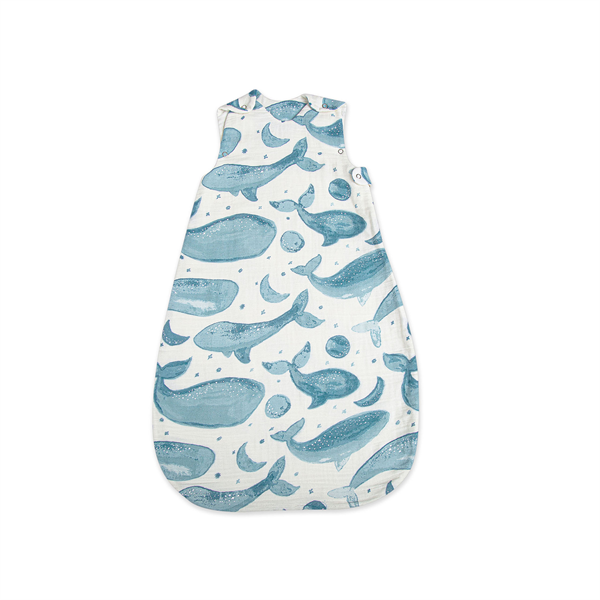 Crane Caspian Wearable Blanket 0-9 mo. - Muslin Whale Print