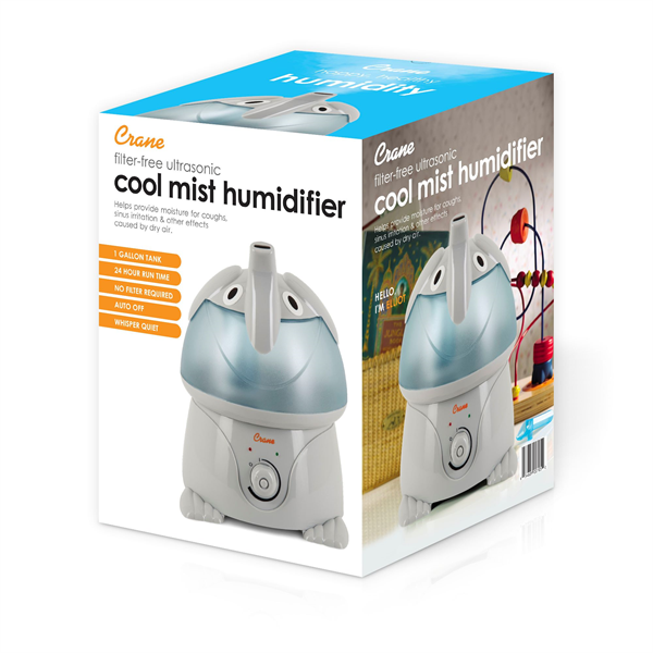 Crane Adorable Filter-Free Ultrasonic Cool Mist Humidifier, 1 Gallon - Elephant