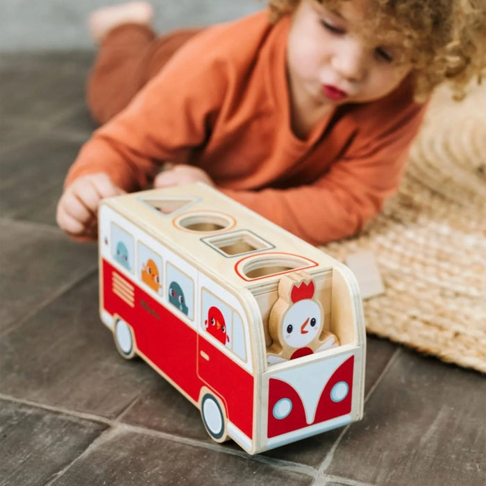 Lilliputiens - Lilliputiens Shape Sorter Wooden Bus Toy