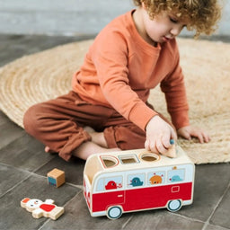 Lilliputiens - Lilliputiens Shape Sorter Wooden Bus Toy