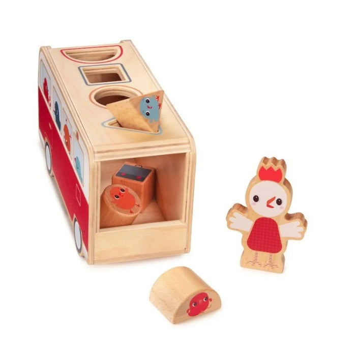 Lilliputiens - Lilliputiens Shape Sorter Wooden Bus Toy