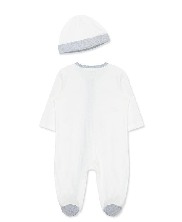 Little Me - Little Me 2-Way-Zip Footed One-Piece & Hat