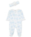 Little Me - Little Me 2-Way-Zip Footed One-Piece & Hat