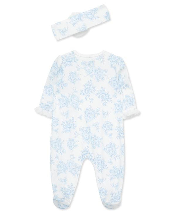 Little Me - Little Me 2-Way-Zip Footed One-Piece & Hat