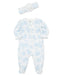Little Me - Little Me 2-Way-Zip Footed One-Piece & Hat