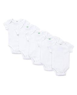 Little Me - Little Me Baby 5-Pack Bodysuits - 100% Cotton - White