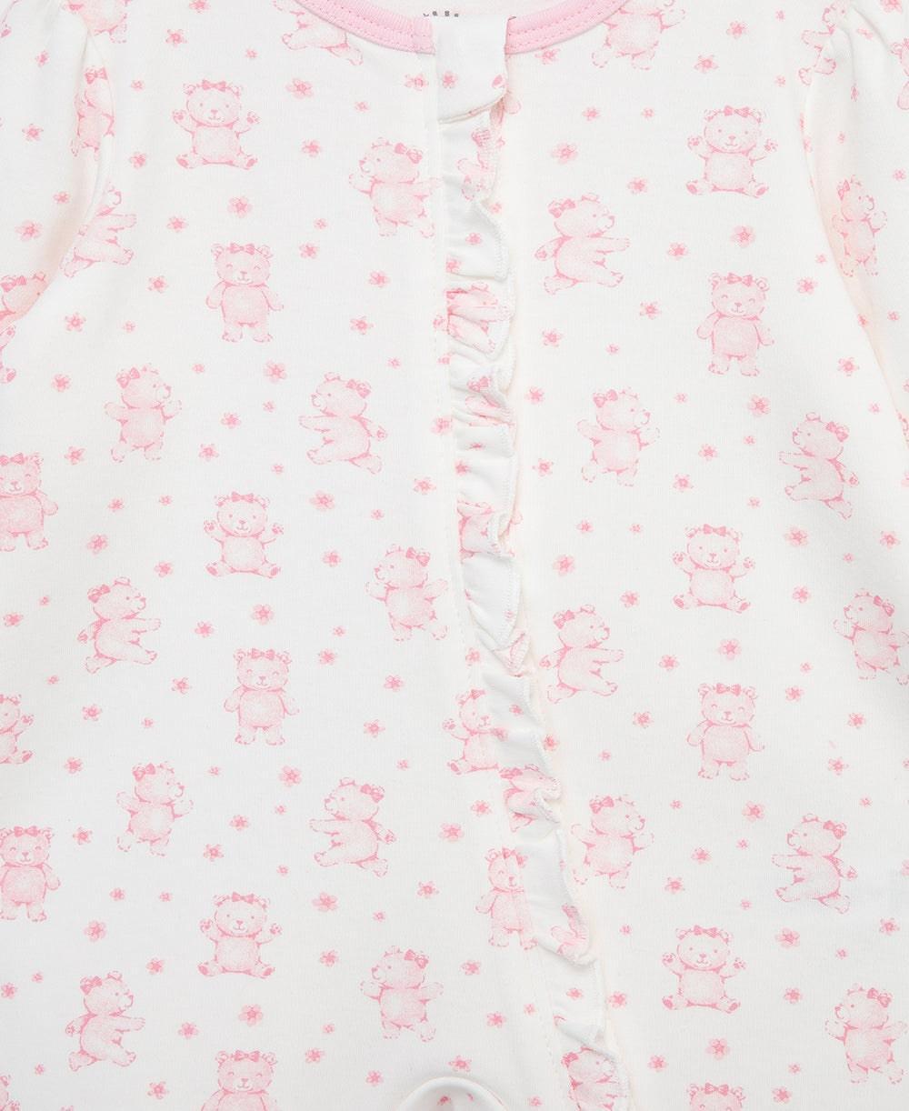 Little Me - Little Me Baby Bear Pyjama Zip Footie & Hat Set