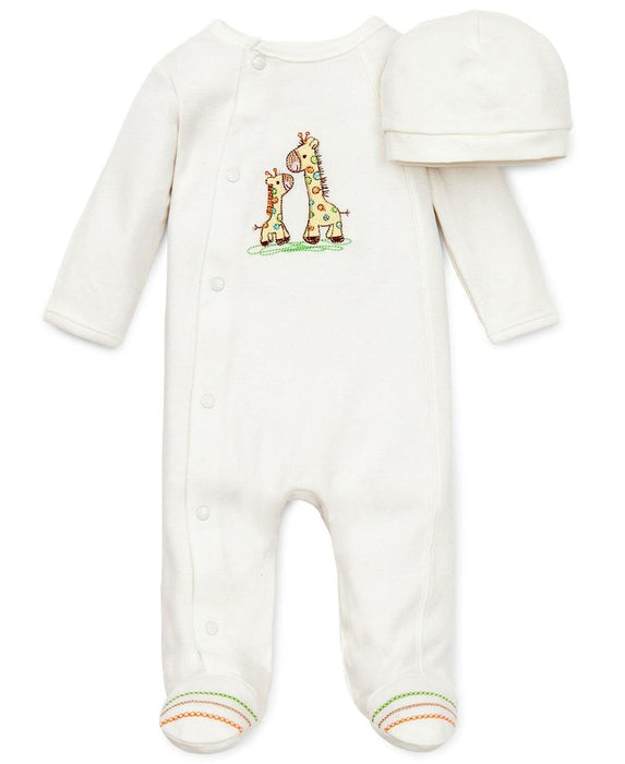 Little Me - Little Me Baby Footed Pyjama and Hat Set - Giraffe