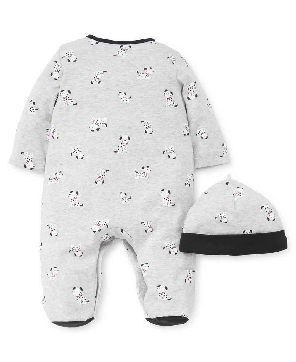 Little Me - Little Me Dalmatian Footed One-Piece and Hat