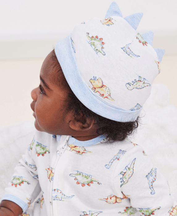 Little Me - Little Me Dinomite 2-Way-Zip Footed One-Piece and Hat