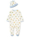 Little Me - Little Me Dinomite 2-Way-Zip Footed One-Piece and Hat