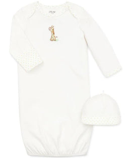 Little Me - Little Me Giraffe Baby Sleeper Gown and Hat 0-3 Months
