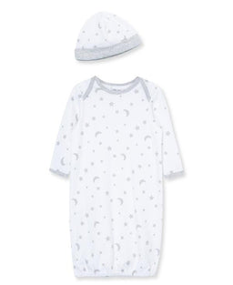 Little Me - Little Me Moon & Stars Sleeper Gown and Hat