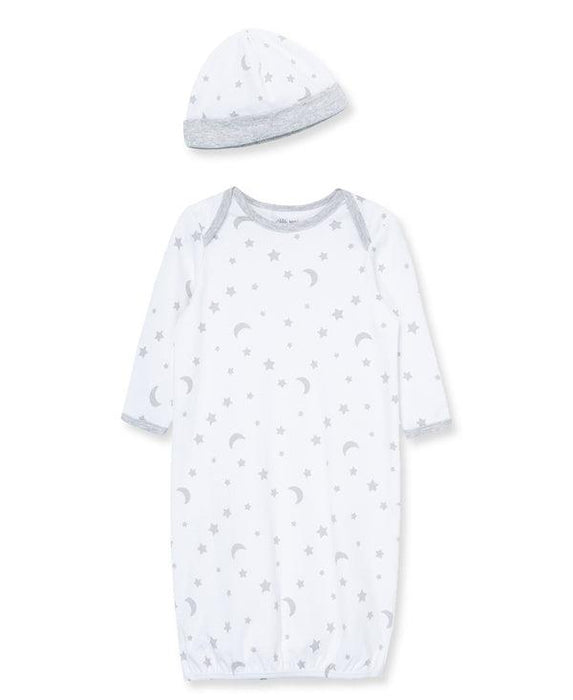 Little Me - Little Me Moon & Stars Sleeper Gown and Hat