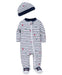 Little Me - Little Me Sports Star Zipper Footed One-Piece and Hat - Sports Star