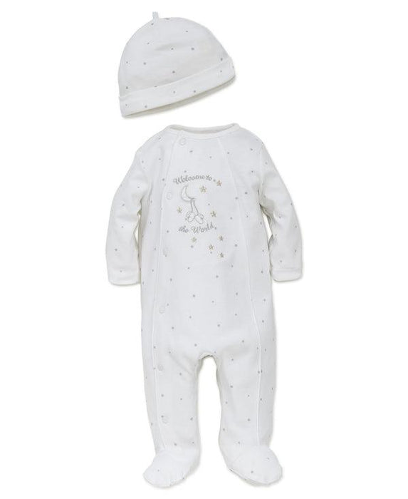 Little Me - Little Me Welcome To The World Footed One-Piece and Hat