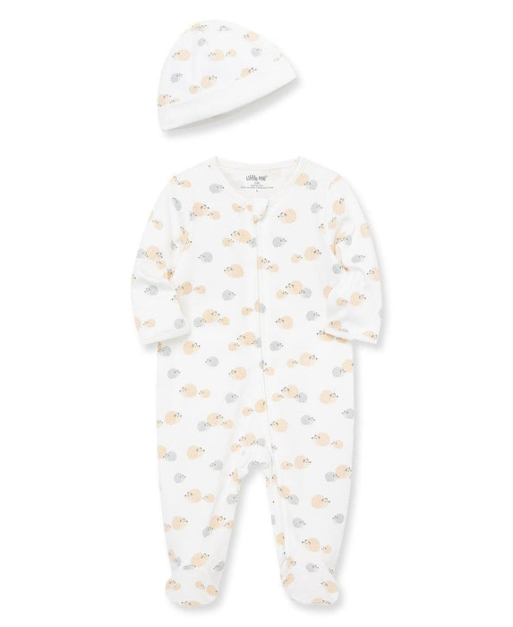 Little Me - Little Me Zipper Footed One-Piece and Hat
