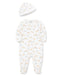 Little Me - Little Me Zipper Footed One-Piece and Hat