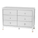 Little Seeds Aster dresser shown alone, white six-drawer chest with round knobs and clean lines.